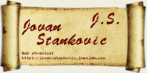Jovan Stanković vizit kartica